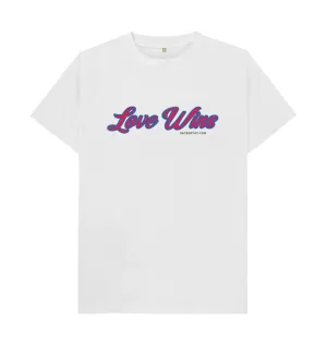Love Wins Womens organic cotton tee. White, Pink, Gold, Denim.  Free UK postage .