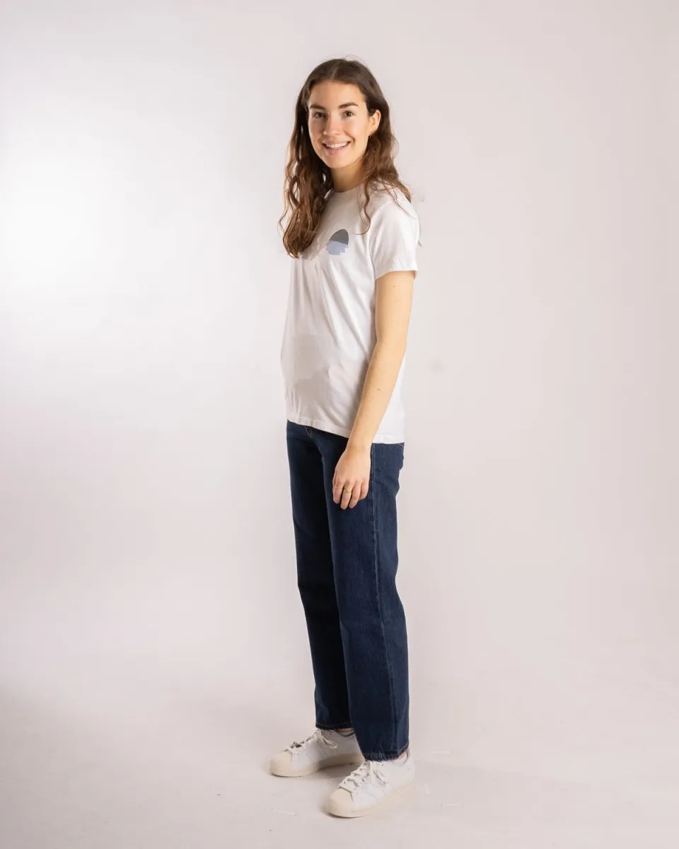 Lulu Tee - White/Navy/Ocean