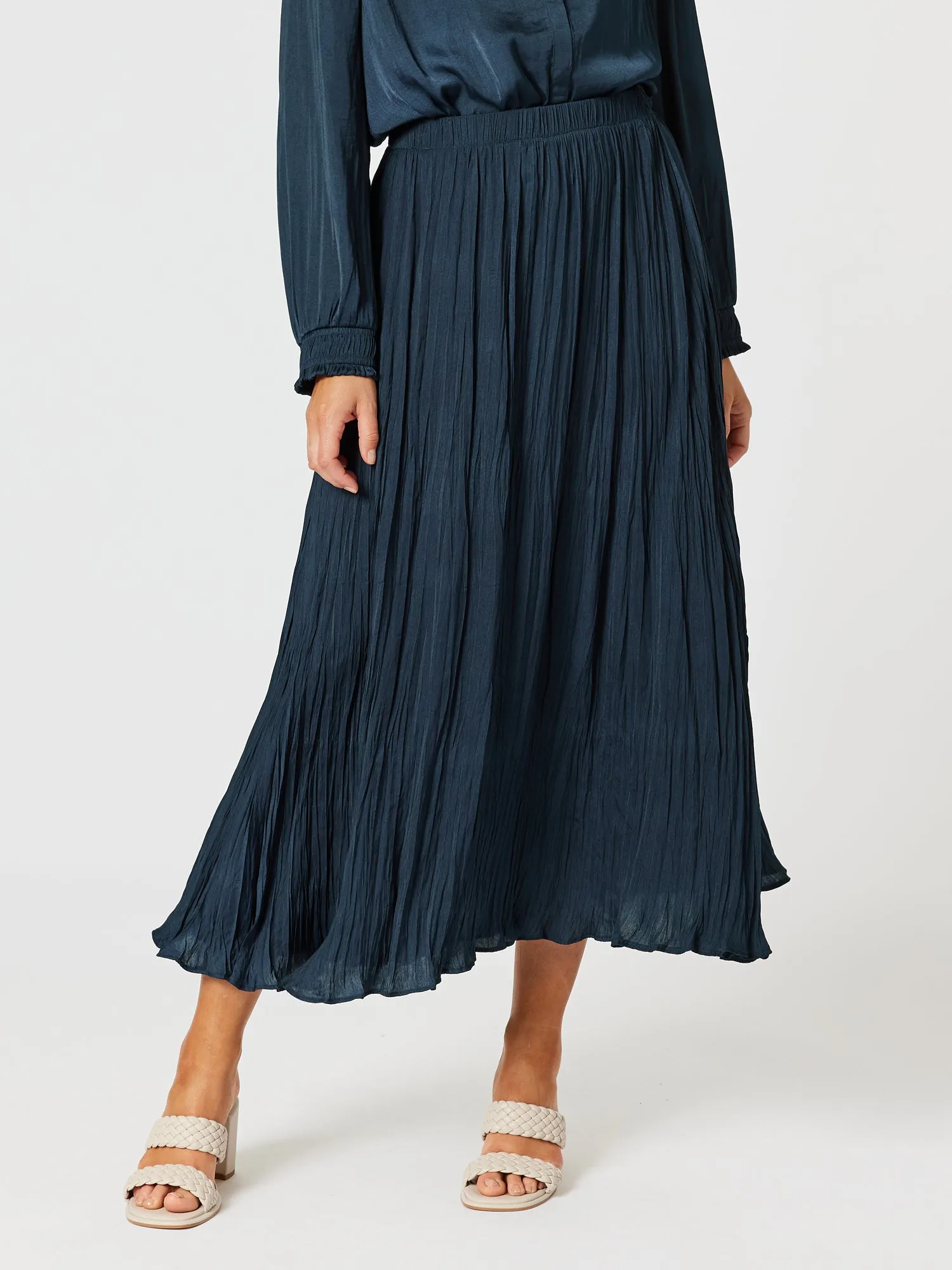Luxe Crushed Skirt - Midnight