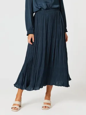 Luxe Crushed Skirt - Midnight