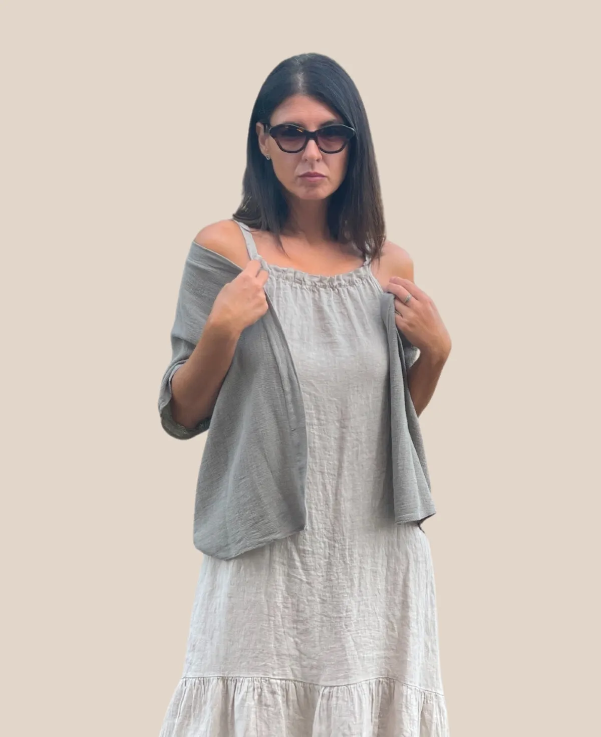 Mae Linen Mesh Kimono