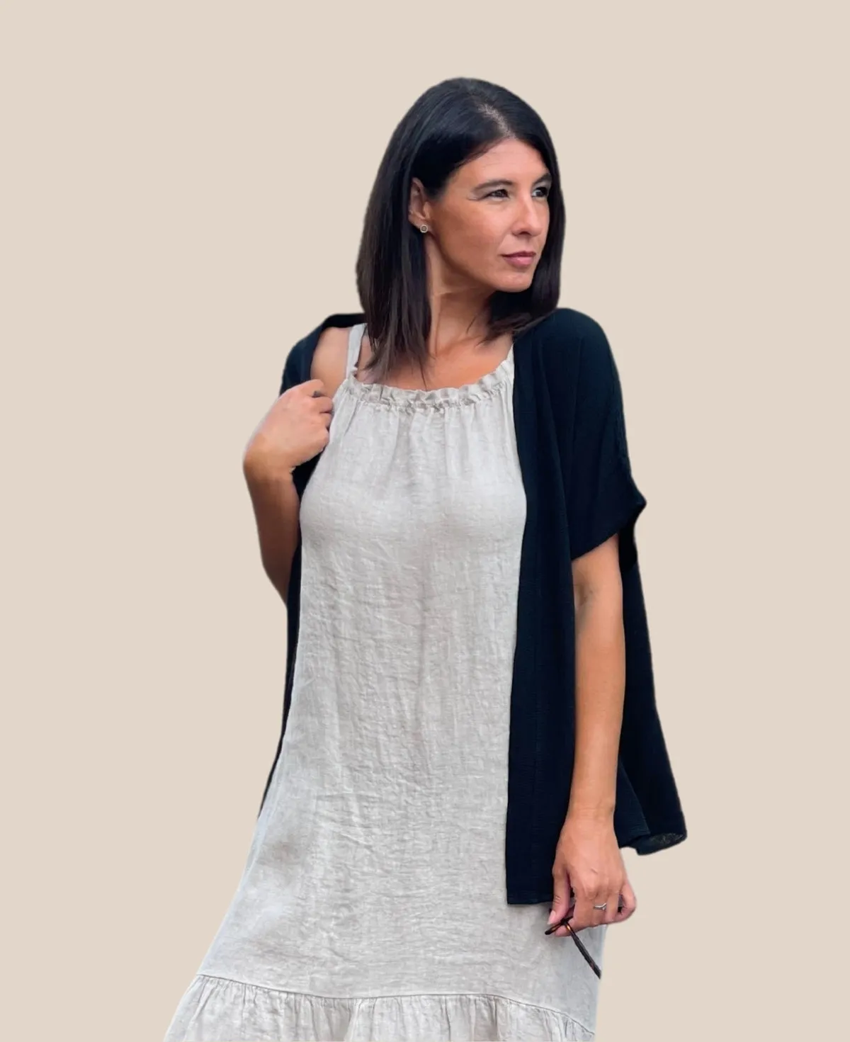Mae Linen Mesh Kimono