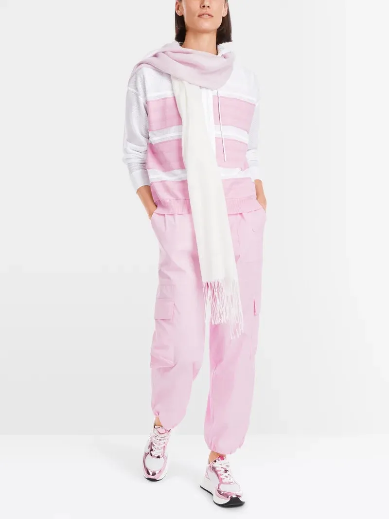 Marc Cain Pink & White Knitted In Germany Cardigan