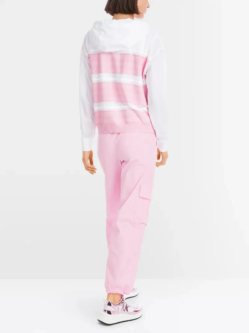Marc Cain Pink & White Knitted In Germany Cardigan