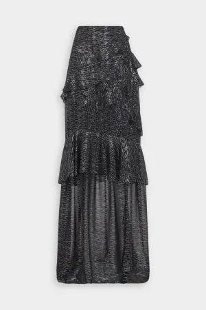 Marissa Long Skirt In Black Silver
