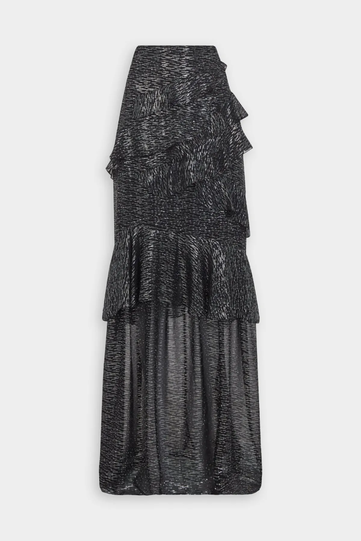 Marissa Long Skirt In Black Silver