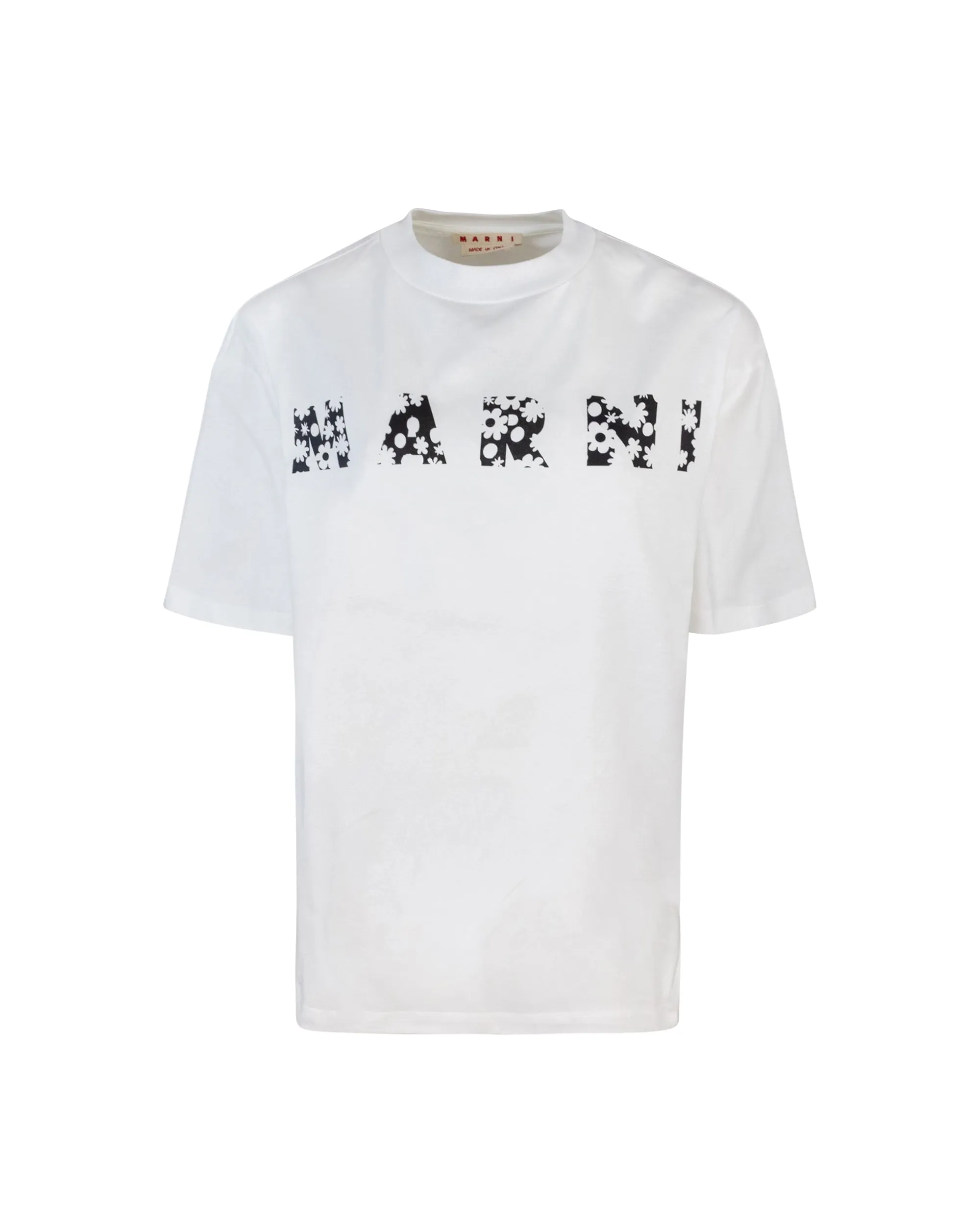 Marni t shirt Bianca con logo Marni pop Fields Nero