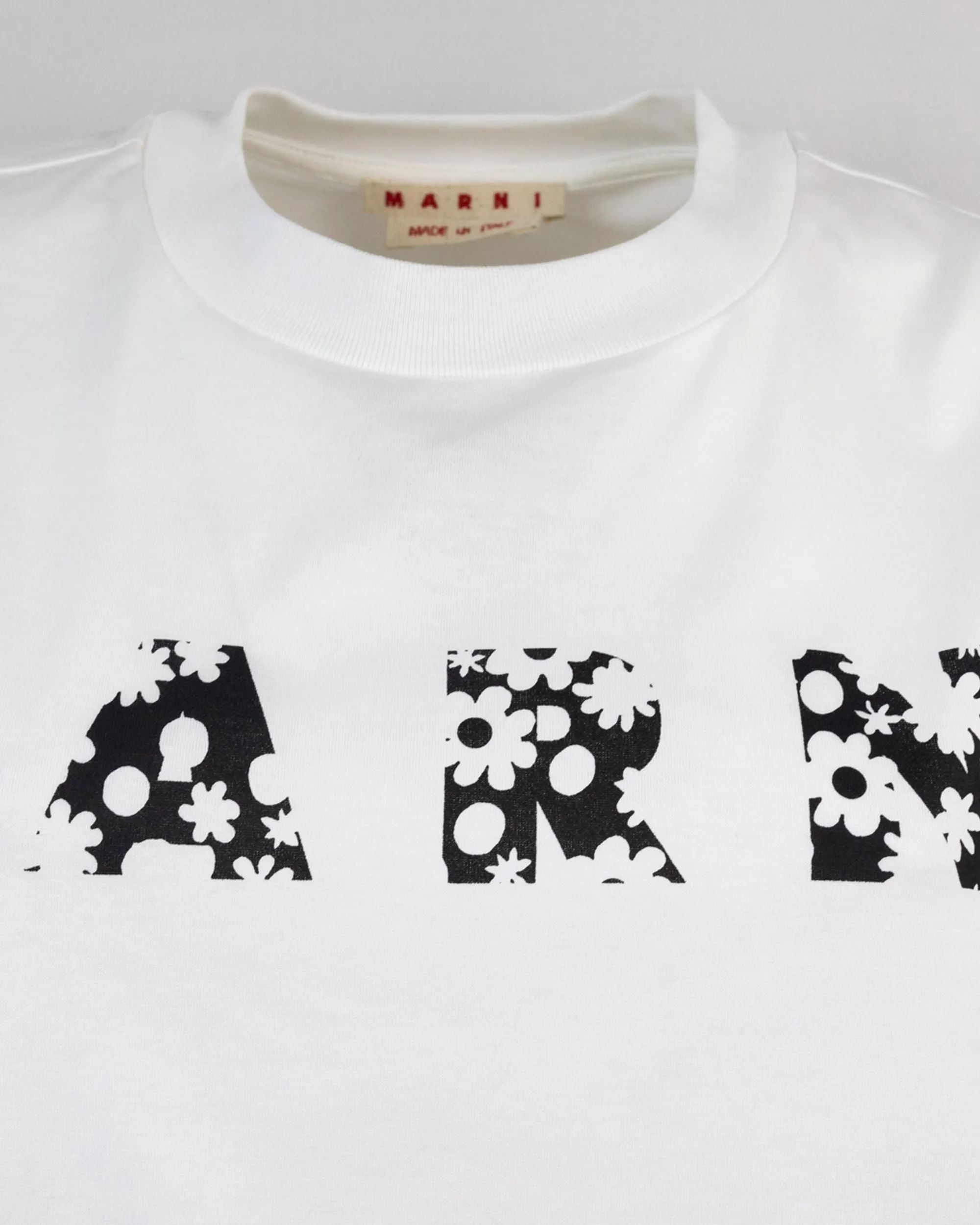 Marni t shirt Bianca con logo Marni pop Fields Nero
