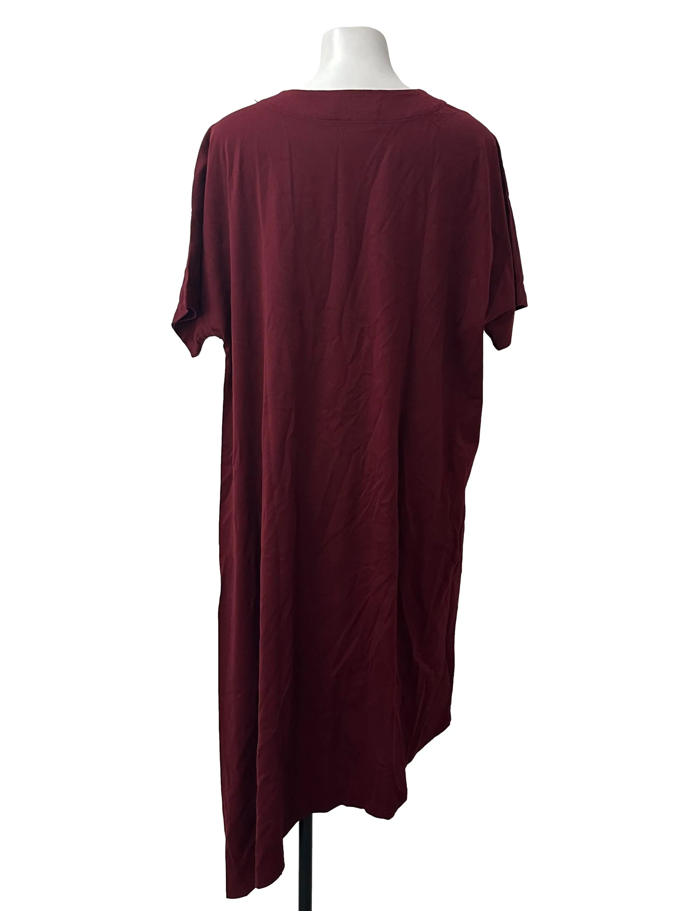 Maroon Red Wide Boxy Dress