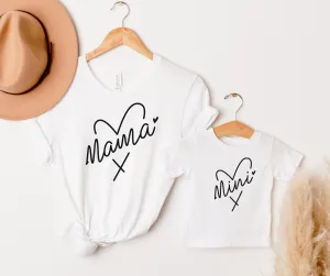 Matching Mama & Mini Heart T-shirts
