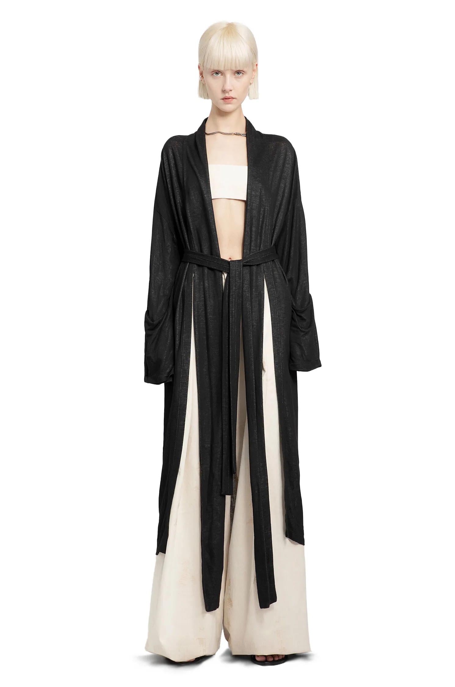 Maxi Panels Robe in Black and Silver