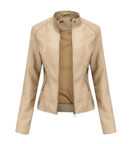 Meli - women's leather jacket with mao