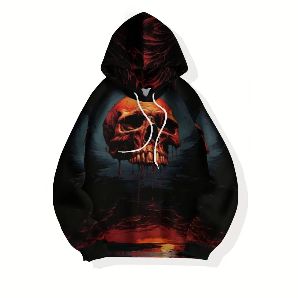 Mens Halloween Horror Skull 3D Print Hoodies