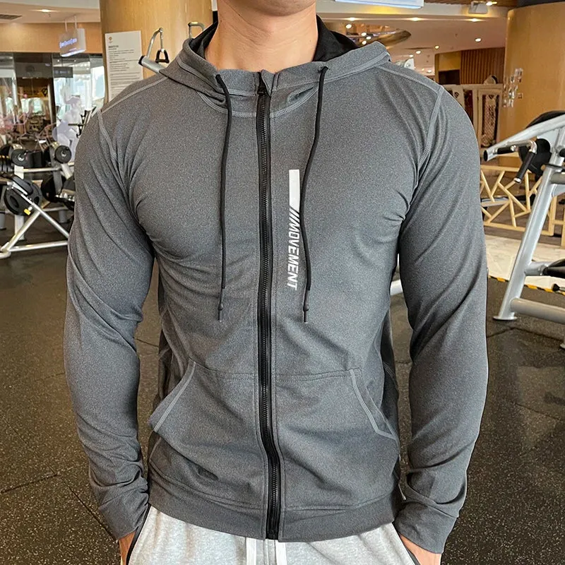 Men's Quick Dry Sports Hoodies: Versatile Fitness Jackets for Outdoor Workouts and Casual Wear