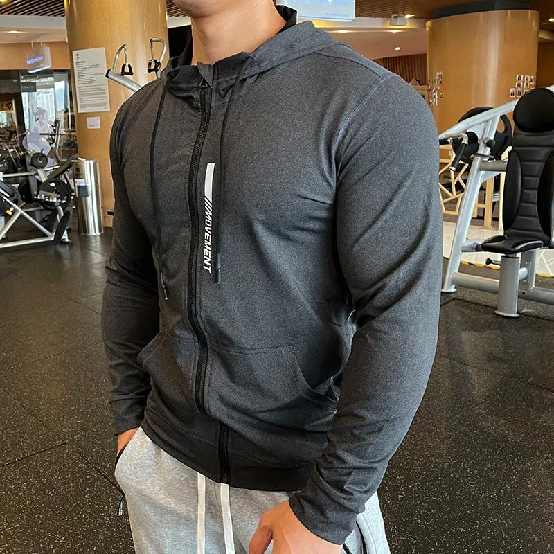 Men's Quick Dry Sports Hoodies: Versatile Fitness Jackets for Outdoor Workouts and Casual Wear