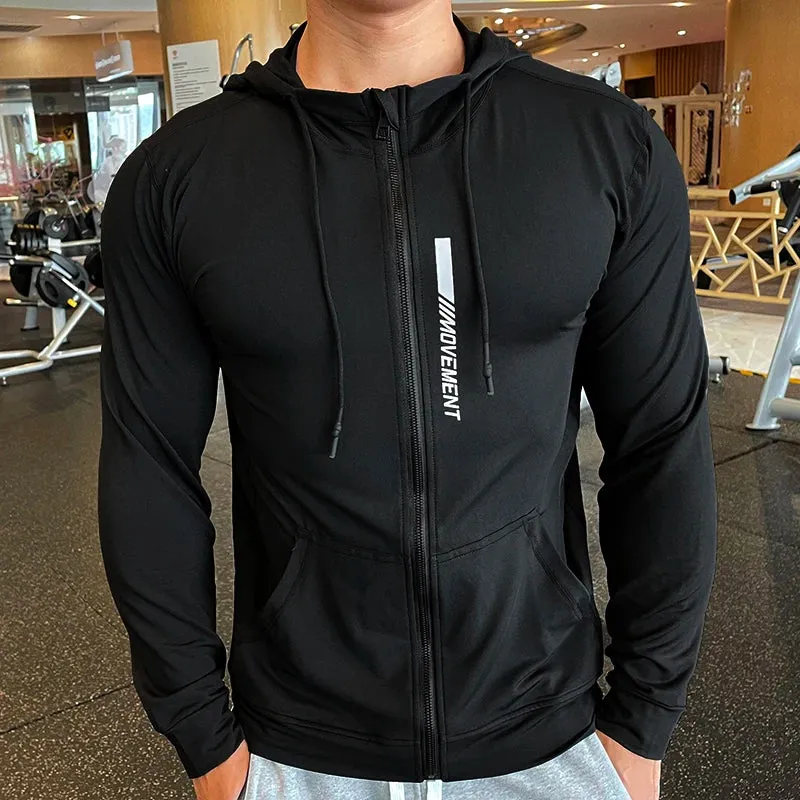 Men's Quick Dry Sports Hoodies: Versatile Fitness Jackets for Outdoor Workouts and Casual Wear