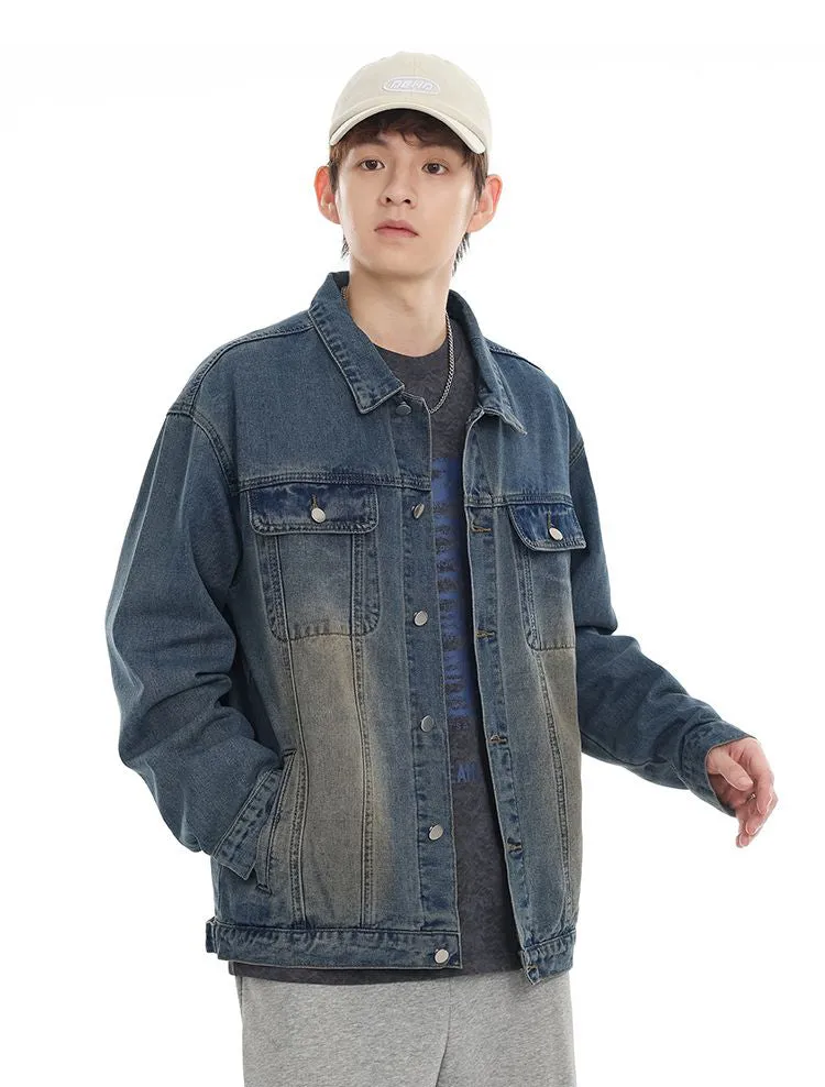 Men’s Relaxed-Fit Trucker Jacket with Flap Pocket