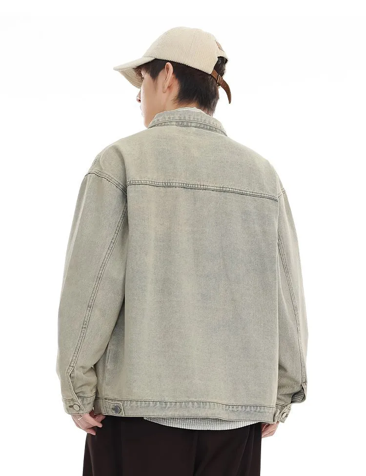 Men’s Relaxed-Fit Trucker Jacket with Flap Pocket