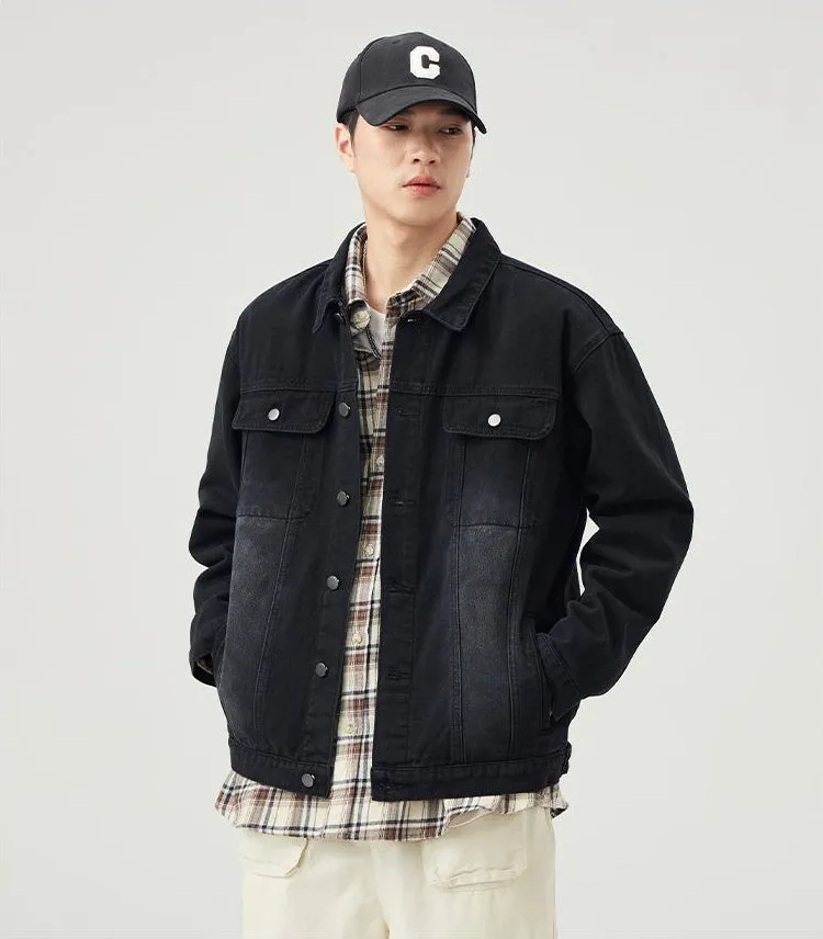 Men’s Relaxed-Fit Trucker Jacket with Flap Pocket