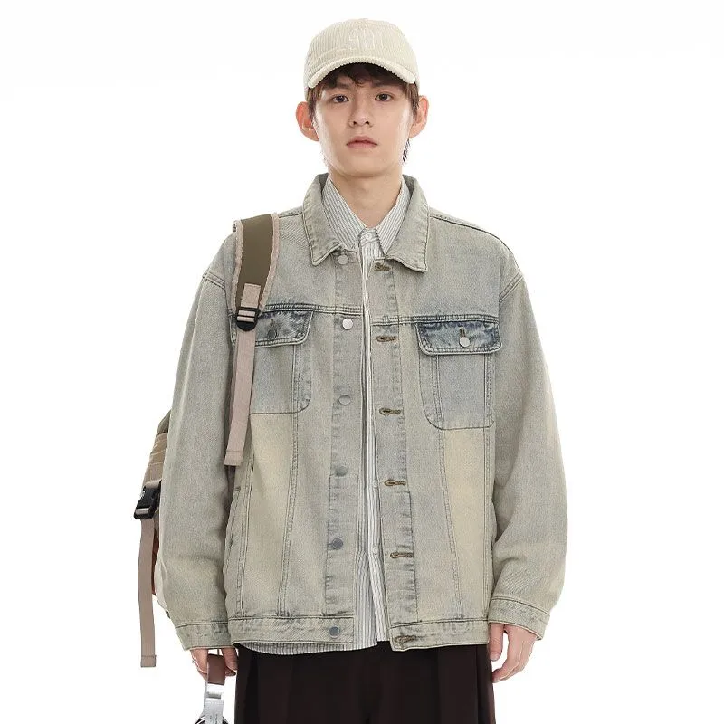 Men’s Relaxed-Fit Trucker Jacket with Flap Pocket