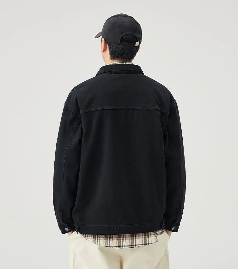 Men’s Relaxed-Fit Trucker Jacket with Flap Pocket