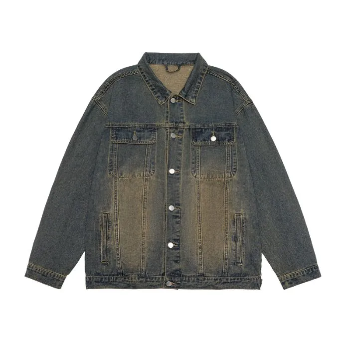 Men’s Relaxed-Fit Trucker Jacket with Flap Pocket