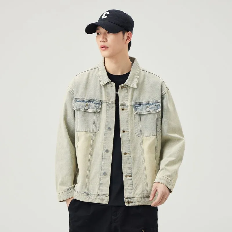 Men’s Relaxed-Fit Trucker Jacket with Flap Pocket