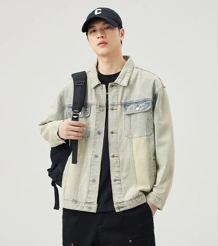Men’s Relaxed-Fit Trucker Jacket with Flap Pocket