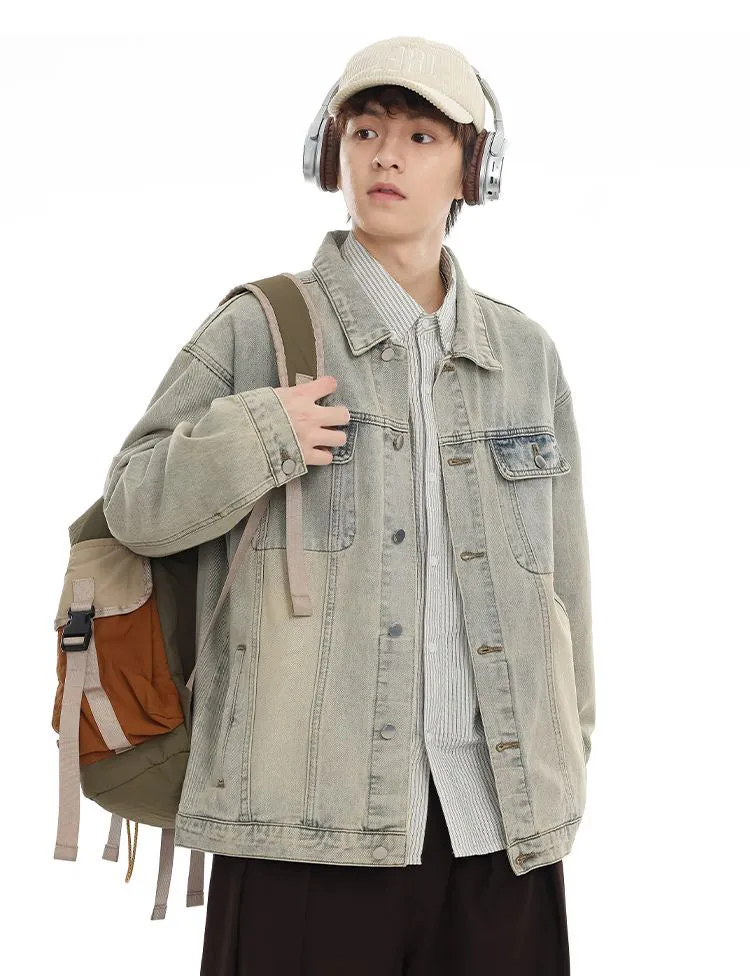 Men’s Relaxed-Fit Trucker Jacket with Flap Pocket