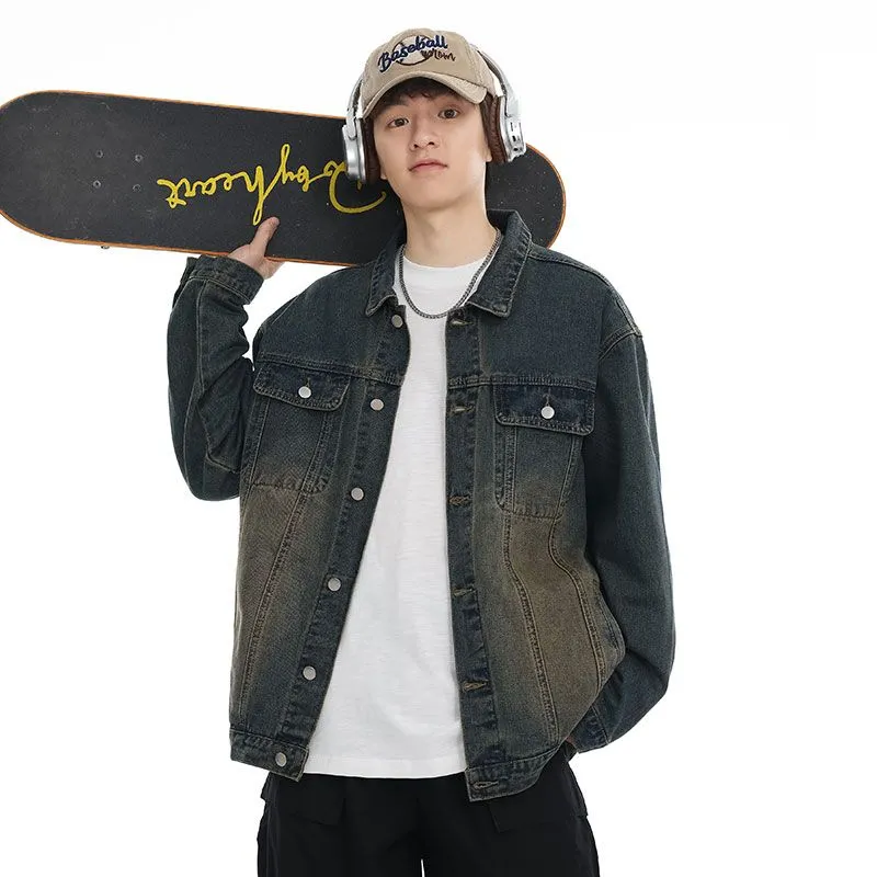 Men’s Relaxed-Fit Trucker Jacket with Flap Pocket