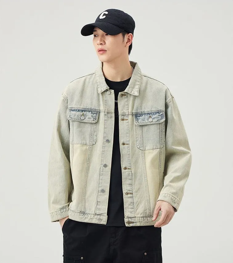 Men’s Relaxed-Fit Trucker Jacket with Flap Pocket