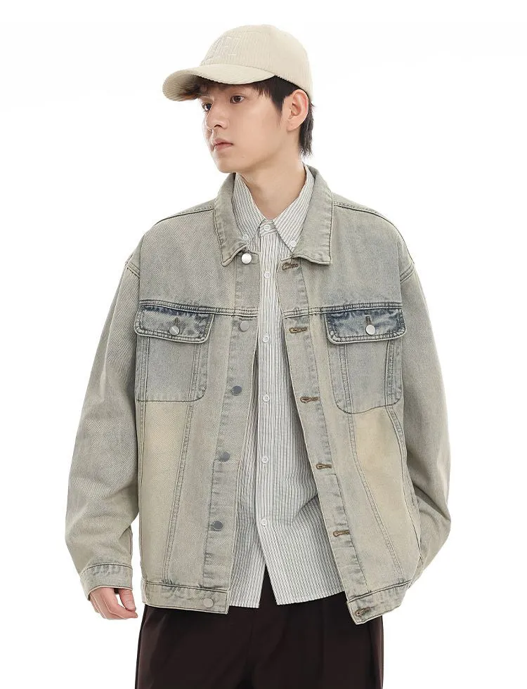 Men’s Relaxed-Fit Trucker Jacket with Flap Pocket