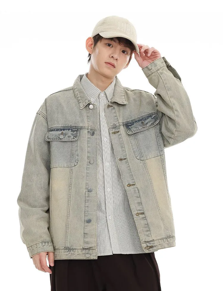 Men’s Relaxed-Fit Trucker Jacket with Flap Pocket
