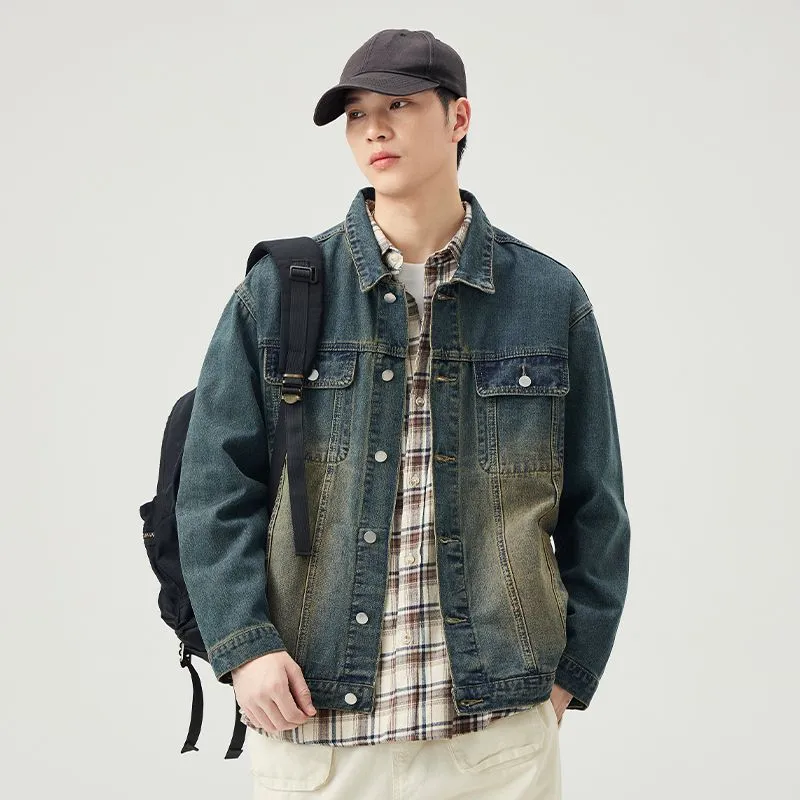Men’s Relaxed-Fit Trucker Jacket with Flap Pocket