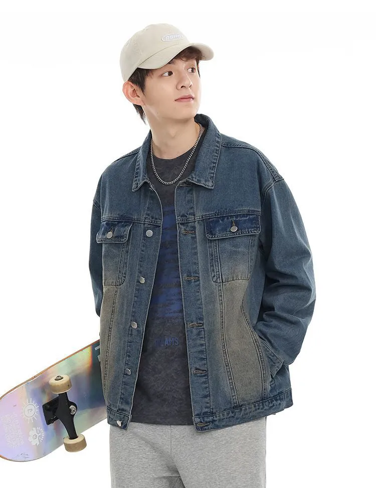 Men’s Relaxed-Fit Trucker Jacket with Flap Pocket