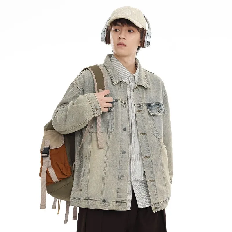 Men’s Relaxed-Fit Trucker Jacket with Flap Pocket