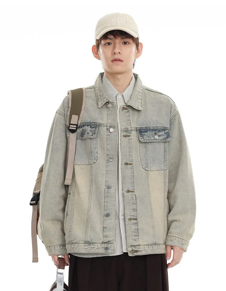 Men’s Relaxed-Fit Trucker Jacket with Flap Pocket
