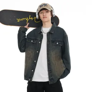 Men’s Relaxed-Fit Trucker Jacket with Flap Pocket