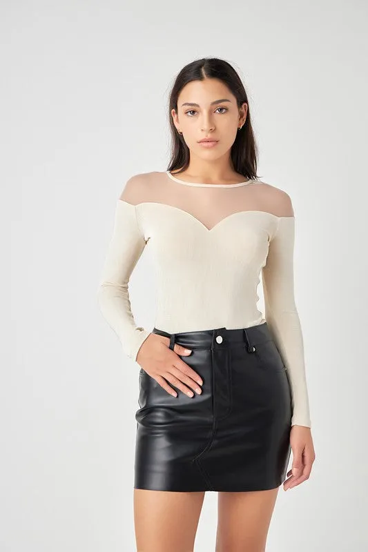 Mesh & Solid Body Suit (2 Color Ways)
