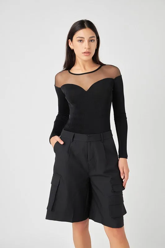 Mesh & Solid Body Suit (2 Color Ways)