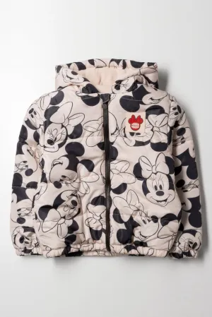 Minnie Mouse Puffer Jacket Natural