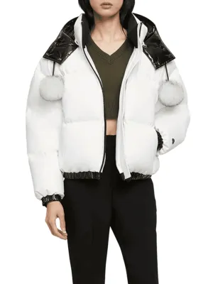Moose Knuckles Macpeth Crop Puffer Jacket Milky Way