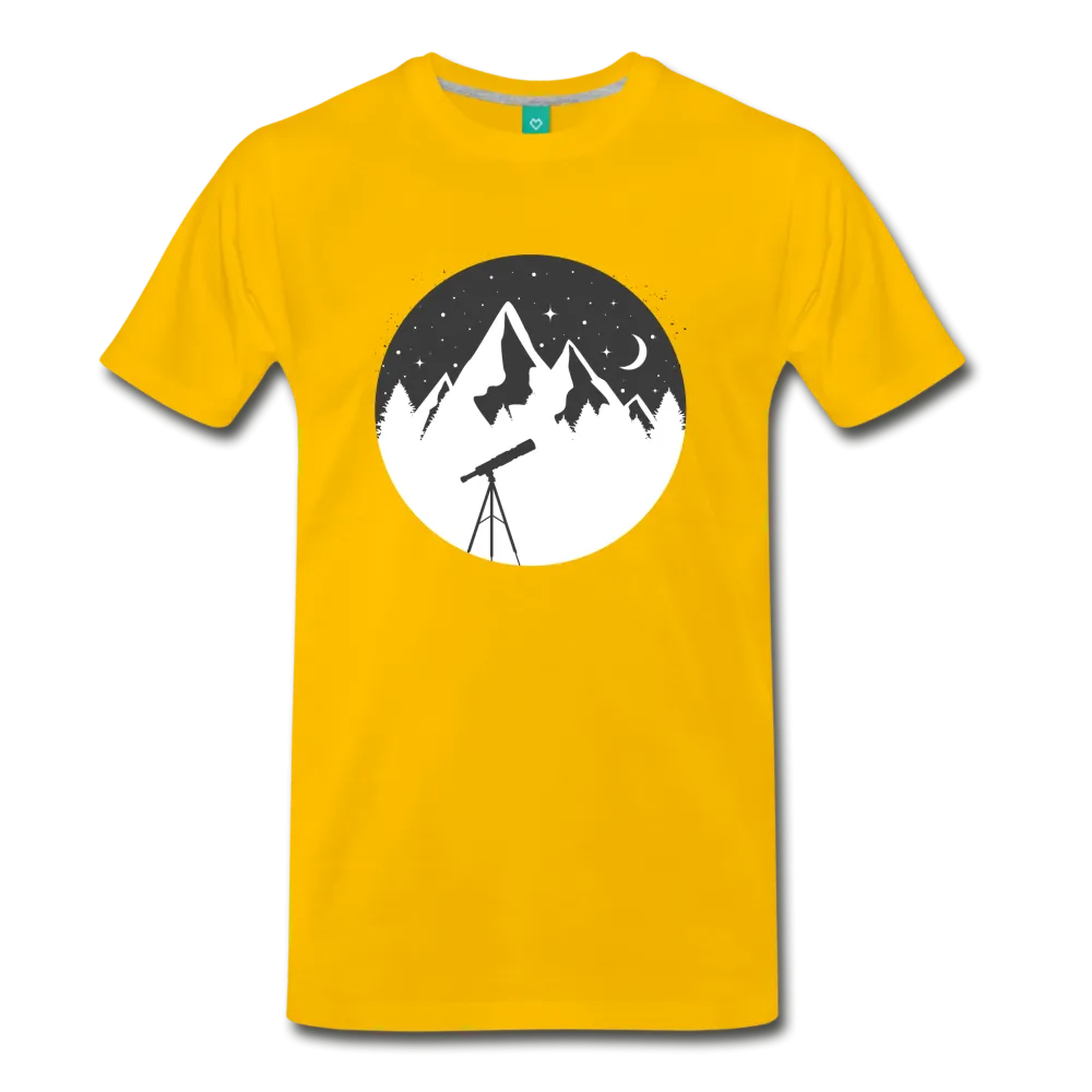 Mountain Moon Gazer Premium Men’s Cotton T-Shirt