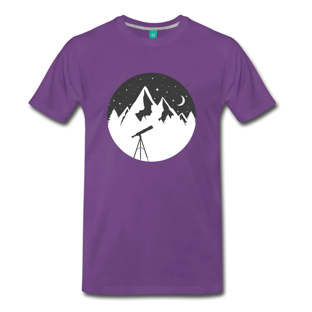 Mountain Moon Gazer Premium Men’s Cotton T-Shirt