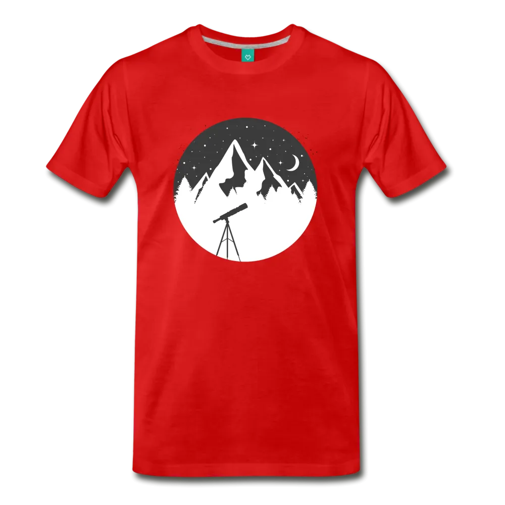 Mountain Moon Gazer Premium Men’s Cotton T-Shirt