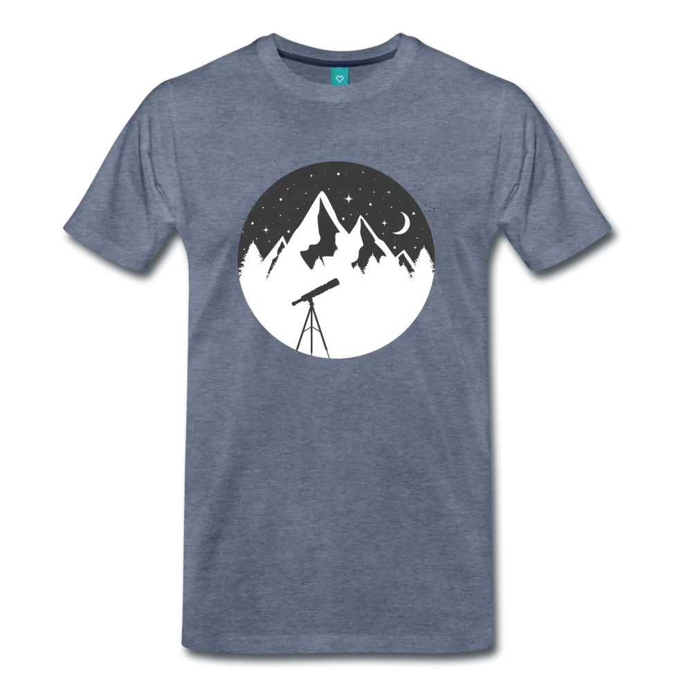 Mountain Moon Gazer Premium Men’s Cotton T-Shirt