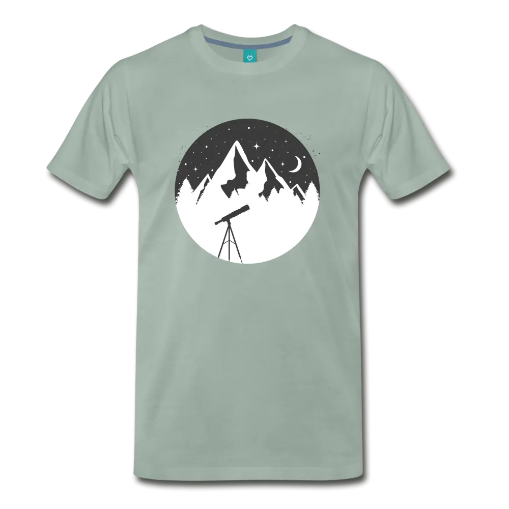Mountain Moon Gazer Premium Men’s Cotton T-Shirt