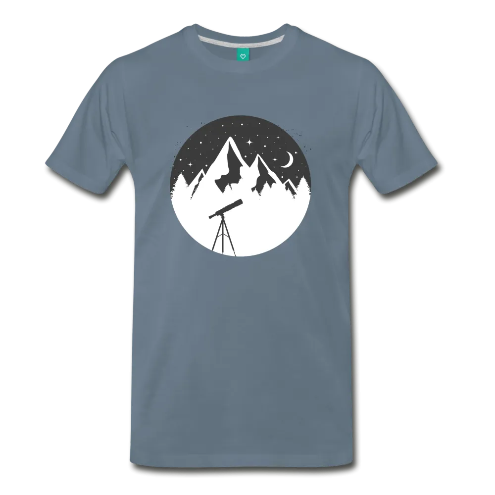 Mountain Moon Gazer Premium Men’s Cotton T-Shirt