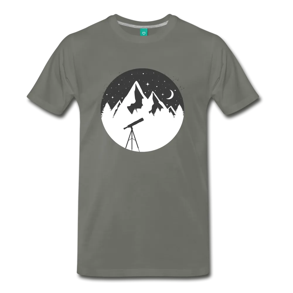 Mountain Moon Gazer Premium Men’s Cotton T-Shirt