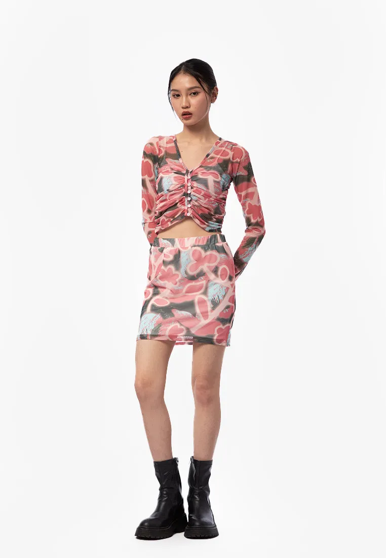 Multicolor Fitted Mini Skirt